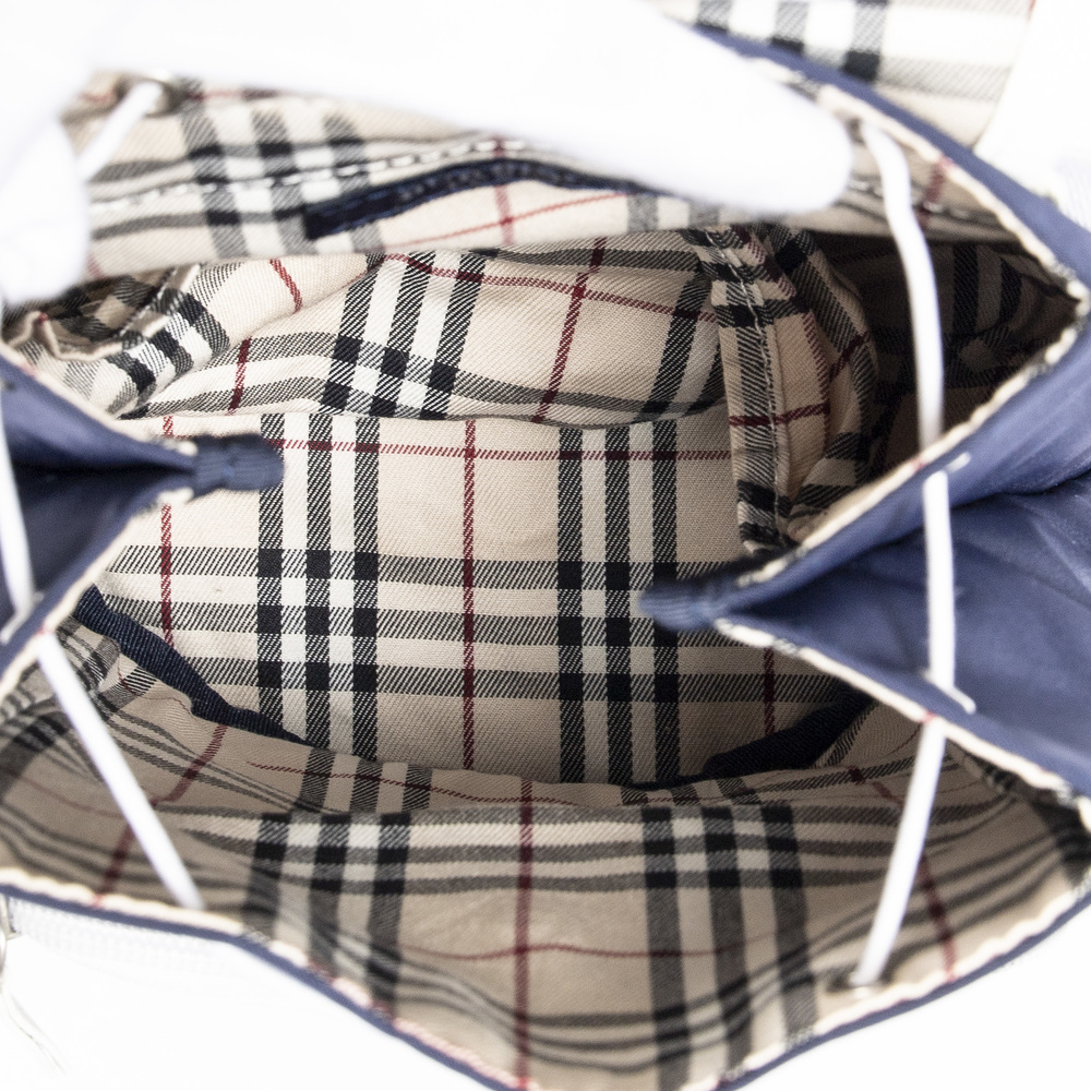 Burberry Mini Drawstring Backpack In Navy/White N… - image 7
